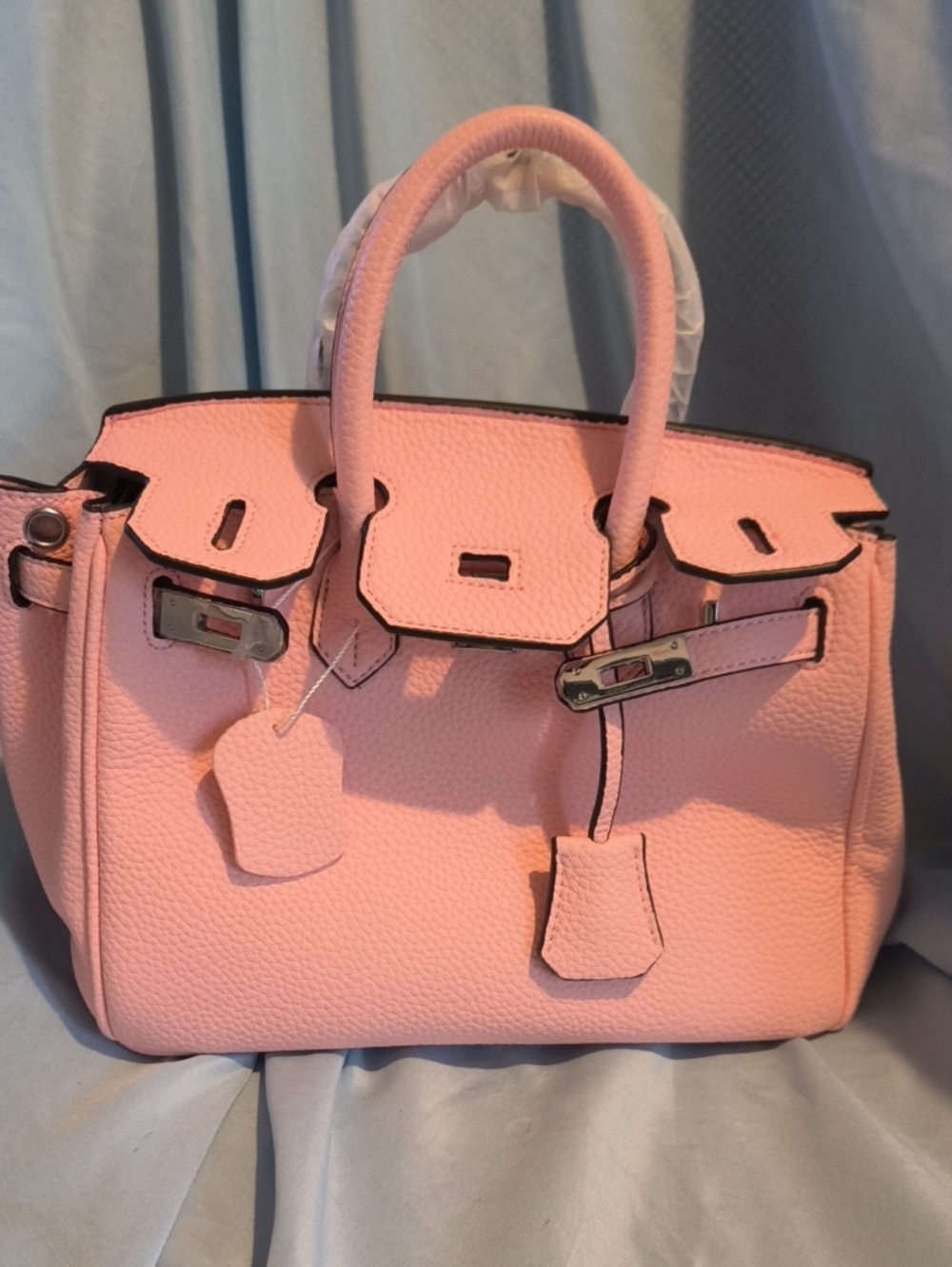 Pink Soft Hand Bag With Long Strap